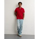 AE Lived-In Slim Fit Pique Polo Shirt - Raspberry Peak