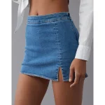 AE Next Level High-Waisted Denim Skort - Medium Indigo Wash