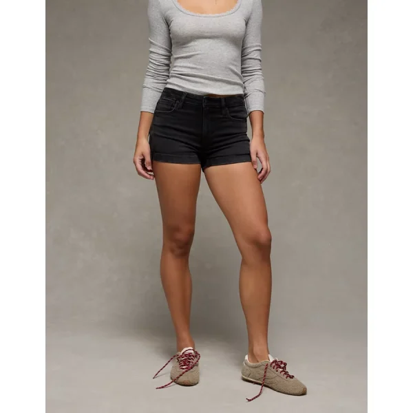 AE Next Level High-Waisted Short Shorts - Always Black