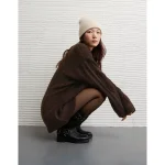 AE Oversized Cable Knit Sweater Dress - Heirloom