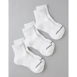 AE Quarter Crew Socks 3-Pack - White