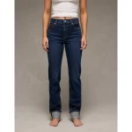 AE Stretch Super High-Waisted Straight Jean - Dark Rinse