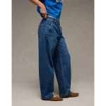 AE Strigid Low-Rise Baggy Barrel Jean - Dark Shadow