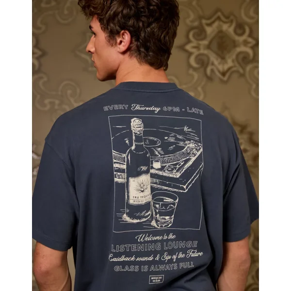AE x Tru Kolors Listening Lounge Graphic T-Shirt - Navy