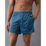AEO Men's Floral Ultra Soft Pocket Boxer Short - Blue