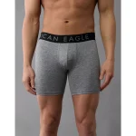 AEO Men's Snoopy 6" Flex Boxer Brief - Grey