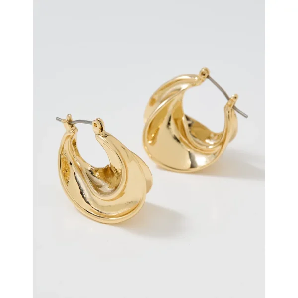 Aerie Croissant Hoop Earrings - Gold