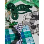 Aerie Velvet Bow Hair Clip - Mystical Green