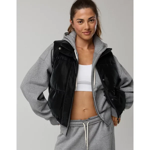 OFFLINE By Aerie Classic Length Puffer Vest - True Black