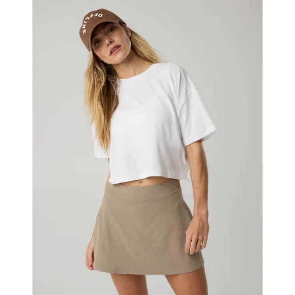OFFLINE By Aerie Let's Stretch Cropped T-Shirt - White