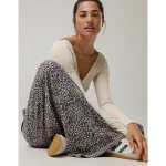 OFFLINE By Aerie Real Me Foldover Super Wide Leg Pant - Stone