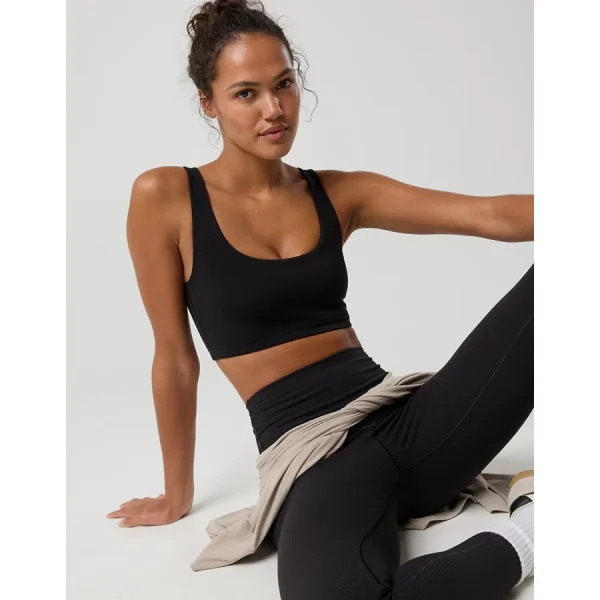 OFFLINE By Aerie Real Me XTRA Rib Switch Up High Neck Sports Bra - True Black
