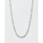 West Coast Jewelry Polished Stainless Steel Figaro Chain Necklace - Silver