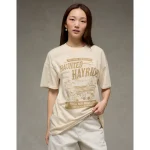 AE Oversized Halloween Graphic T-Shirt - Cream