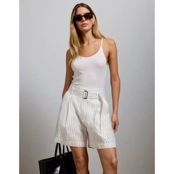 AE77 Premium Linen Trouser Short - White