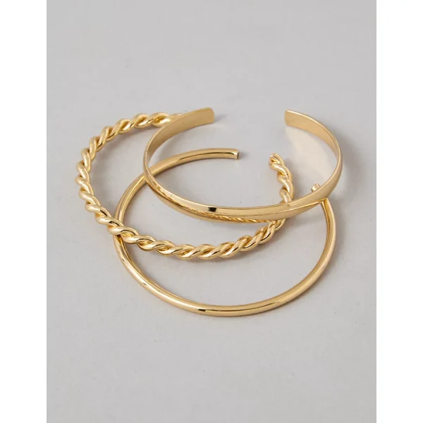AEO Bangle Bracelet 3-Pack - Gold