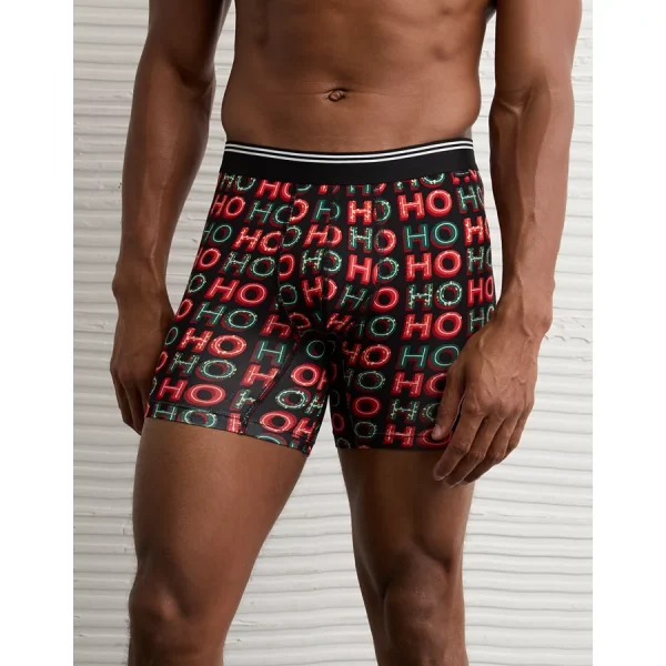 AEO Men's Ho-Ho 6" Ultra Soft Boxer Brief - Black