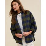 Aerie Anytime Fave Flannel Button Down Shirt - Military Green