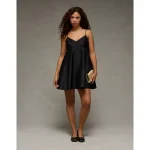 AE Bow Back Babydoll Mini Dress - Black