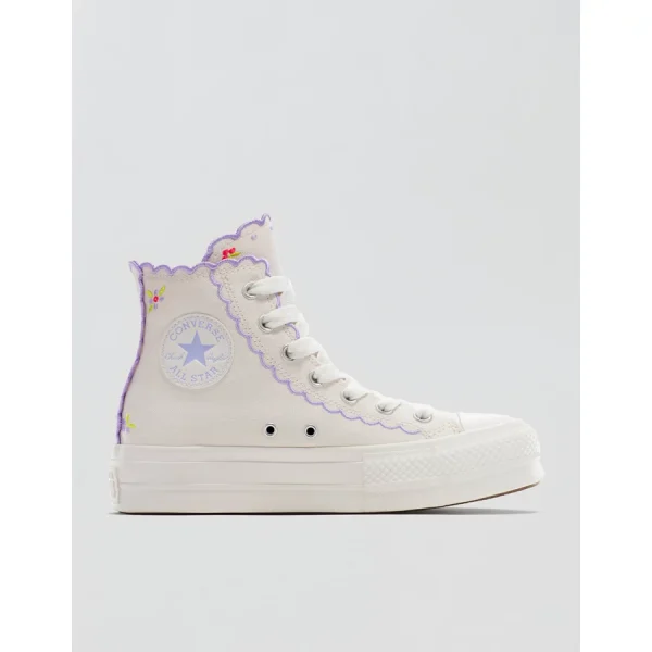 Converse Chuck Taylor All Star Embroidered Lift Platform Sneaker - White