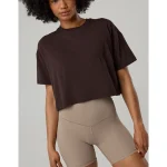 OFFLINE By Aerie Let's Stretch Cropped T-Shirt - Deep Earth