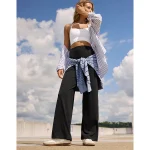 OFFLINE By Aerie Real Me XTRA High Waisted Trouser - True Black