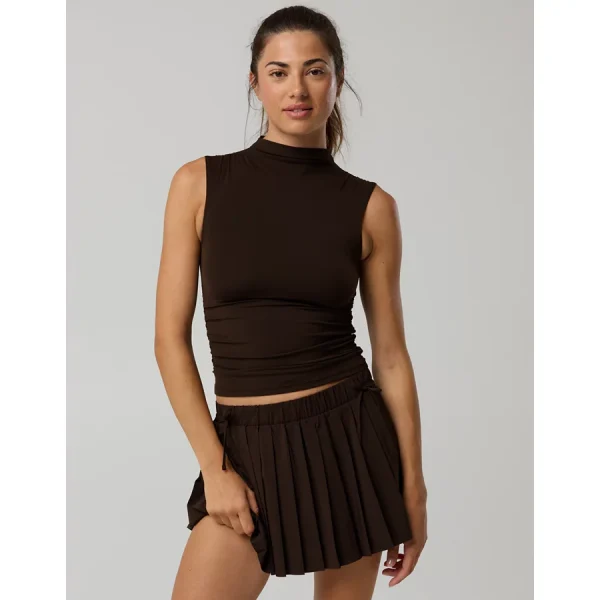 OFFLINE By Aerie Real Me XTRA Mock Neck Tank Top - Deep Earth