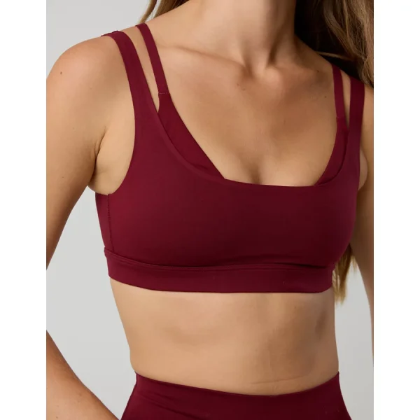 OFFLINE By Aerie The Hugger Layered Sports Bra - Deep Cherry