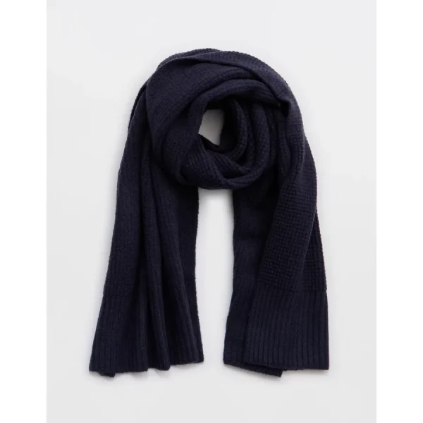 OFFLINE By Aerie Waffle Blanket Scarf - Navy