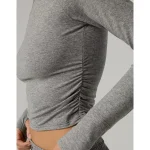OFFLINE By Aerie Weekend Away Long Sleeve T-Shirt - Shell Gray