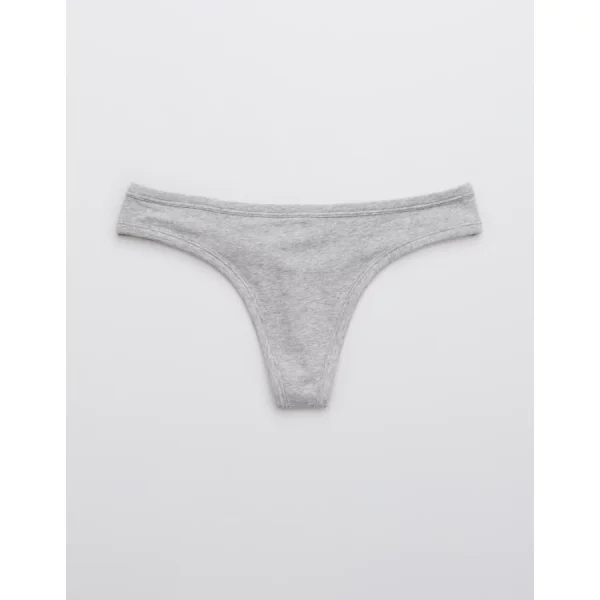 Superchill Cotton Thong Underwear - Medium Heather Gray