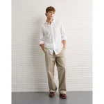 AE Everyday Slim Fit Poplin Button-Up Shirt - White