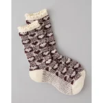 AE Gingham Ruffle Crew Socks - Antique Rose