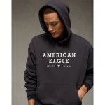 AE Lightweight Graphic Hoodie - Faded Black