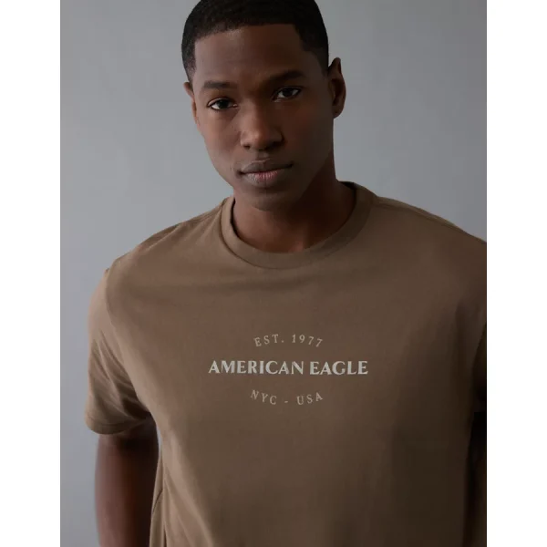 AE Lightweight Icon Logo Graphic T-Shirt - Medium Brown