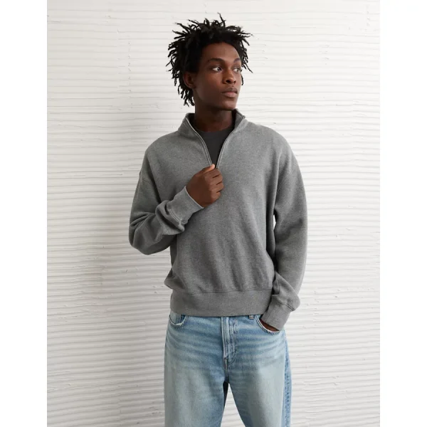 AE Quarter-Zip Sweatshirt - Gray Heather