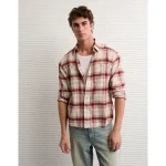 AE Relaxed Fit Everyday Flannel Shirt - Mauve