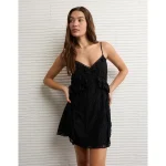AE Ruffle Lace Mini Dress - Black