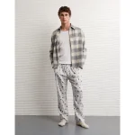 AE Snoopy Flannel PJ Pant - Glacier Gray