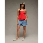 AE Sunchaser Knit Babydoll Tube Top - Cherry