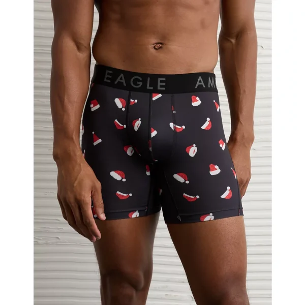 AEO Men's Santa Hat 6" Flex Boxer Brief - Charcoal