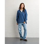 AE Big Hug Henley Sweatshirt - Navy