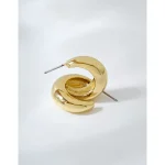 Aerie Shiny Gold Hoop Earrings - Gold