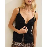 Aerie Sweater Button Front Tank Top - True Black