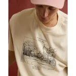 AE Boxy Logo Graphic T-Shirt - Bone Khaki