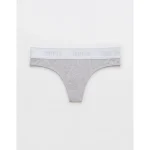 Superchill Cotton Logo Thong Underwear - Medium Heather Gray
