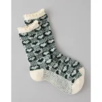 AE Gingham Ruffle Crew Socks - Mist Green