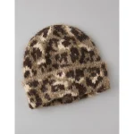 AE Leopard Print Beanie - Chocolate