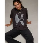 AE Oversized Halloween Graphic T-Shirt - True Black