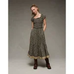 AE Scoop Neck Smocked Midi Dress - Multi